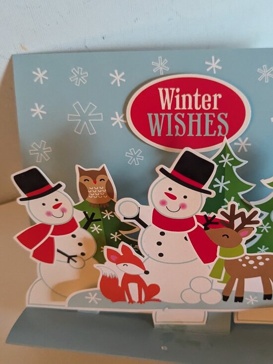 NWT 8 Pop-Up Snowman Winter Christmas Holiday Cards Paper Magic Group Open Box - Picture 7 of 11